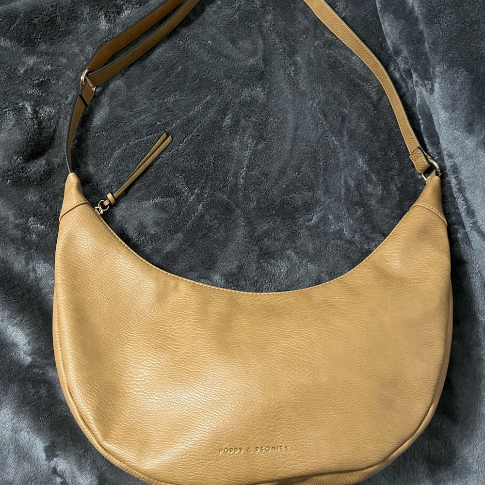 Poppy & peonies half moon Shoulder Bag